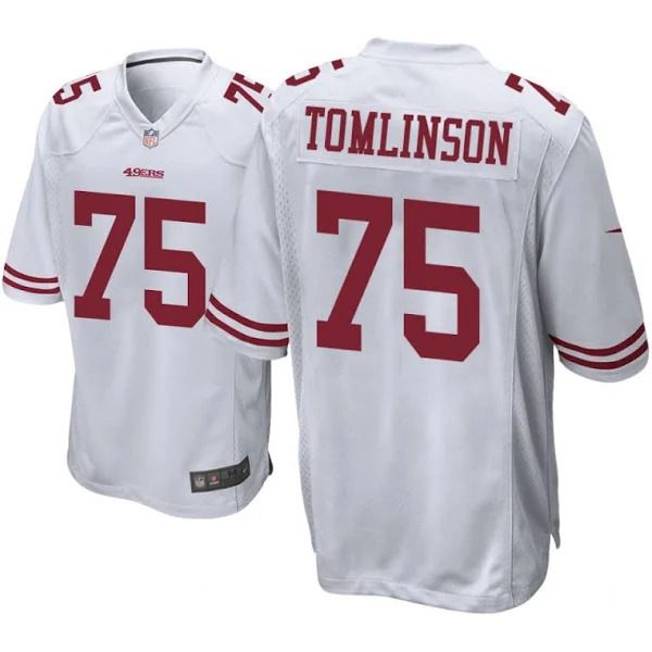 Men San Francisco 49ers #75 Laken Tomlinson Nike White Game NFL Jersey->san francisco 49ers->NFL Jersey